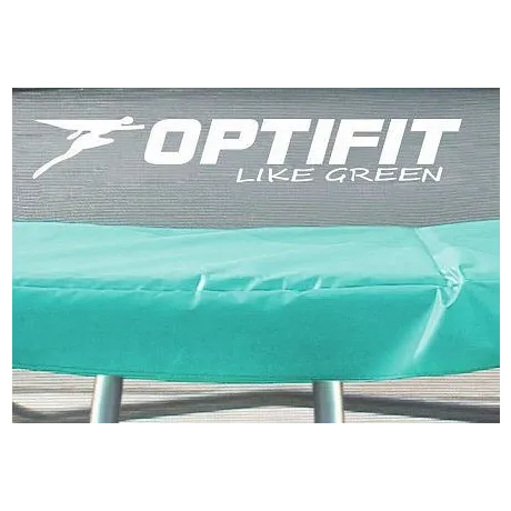Батут Optifit Like Green 14ft с зелено-желтой крышей - Фото 2