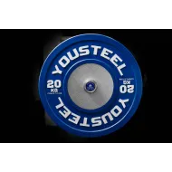 Профессиональные соревновательные каучуковые диски Yousteel 20 кг синий