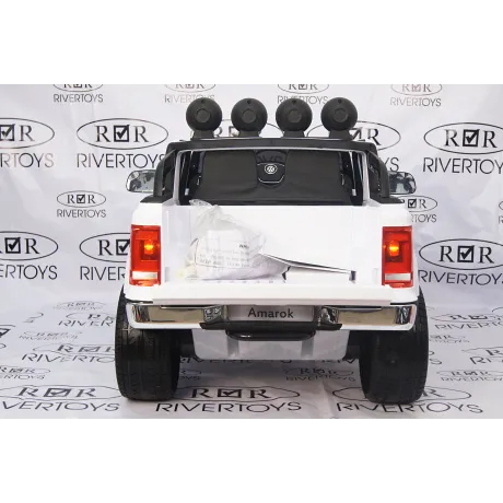 Электромобиль RiverToys VOLKSWAGEN-AMAROK-M999MM White - Фото 16
