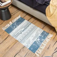 Хлопковый коврик Homfox 60x90 см бежевый, серый