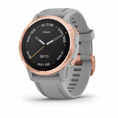 Часы Garmin FENIX 6S Sapphire розовое золото с серым ремешком