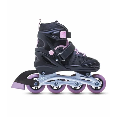 Ролики раздвижные Atemi, AIS01AM, M (34-37), PU72, 82A, ABEC-7 Carbon, SB, черно-розовые - Фото 4