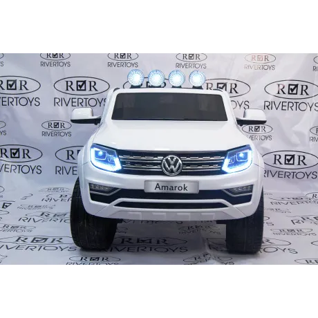 Электромобиль RiverToys VOLKSWAGEN-AMAROK-M999MM White - Фото 2