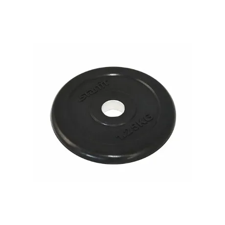 Диск обрезиненный Starfit BB-202, d=26 мм, черный, 1,25 кг