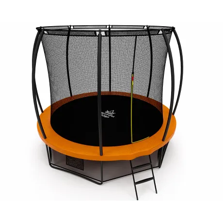 Батут Triumph Nord премиальный 305 см двухцветный серый/оранжевый с лестницей - Фото 4