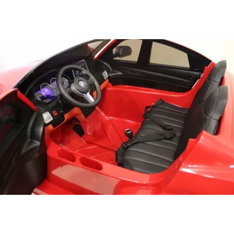 Детский электромобиль RiverToys BMW X6 M JJ2168 (красный, белый, черный) - Фото 5