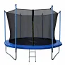Батут JUNHOP 10 Комплект с защитной сетью и лестницей синий - Фото 2
