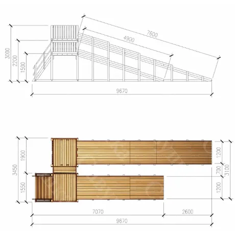 Зимняя деревянная горка Савушка "Зима wood-7" - Фото 6
