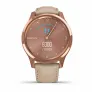 Смарт-часы Garmin VIVOMOVE LUXE розовое золото PVD 18K со светло-песочным ремешком из итальянской кожи - Фото 2