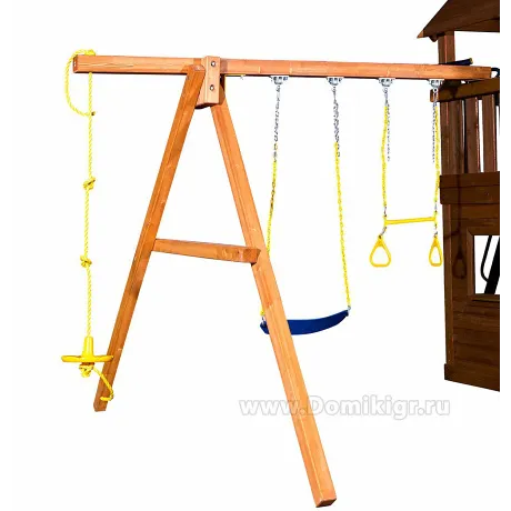 Игровая площадка SkyFort Deluxe II с горкой и горкой трубой и с манки-баром - Фото 4