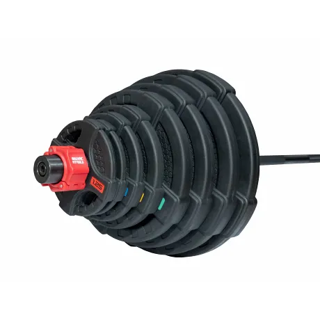 Штанга олимпийская OriginalFitTools 180 кг (диски с двумя хватами, черный гриф) - Фото 10