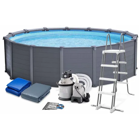 Каркасный бассейн Graphite Gray Panel Pools (круг) 4.78 x 1.24 м, 26384