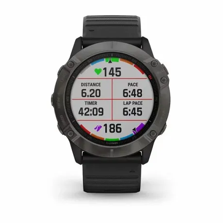 Часы Garmin FENIX 6X Sapphire серый DLC с черным ремешком - Фото 7