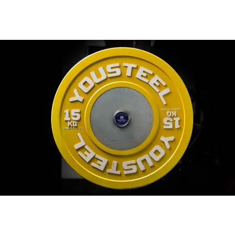 Профессиональные соревновательные каучуковые диски Yousteel 15 кг желтый