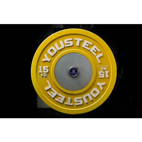 Профессиональные соревновательные каучуковые диски Yousteel 15 кг желтый