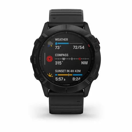 Часы Garmin FENIX 6X Pro черный с черным ремешком - Фото 2