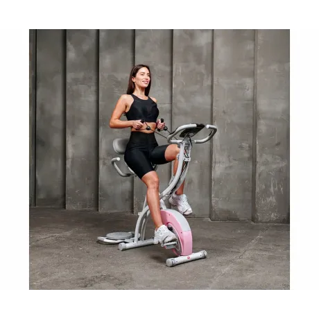 Велотренажер X-Bike DFC DavCreator Max PRO, бело-розовый - Фото 21