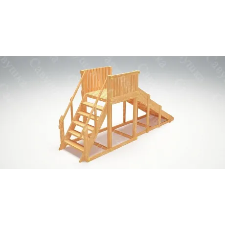Зимняя деревянная горка Савушка "Зима wood-2" - Фото 4