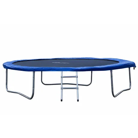 Батут JUNHOP 8 Комплект с защитной сетью и лестницей синий - Фото 3