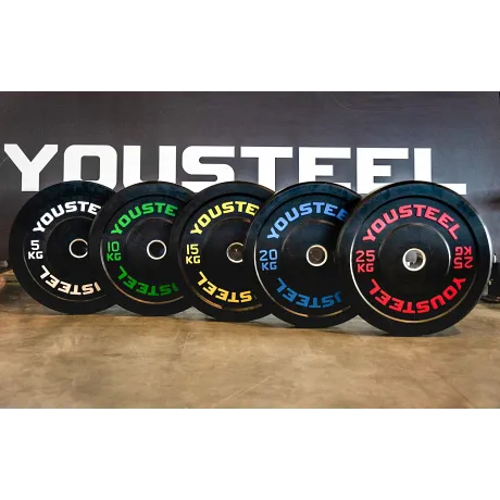 Диски для штанги каучуковые бамперные Yousteel черные 10 кг - Фото 2