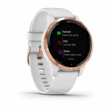 Смарт-часы с GPS Garmin VIVOACTIVE 4S белые с золотистым безелем - Фото 6