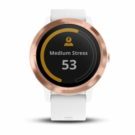 Умные часы с встроенным GPS Garmin VIVOACTIVE 3 золотистые с белым ремешком - Фото 3