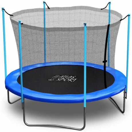 Батут Atlas Sport 312 см (внутренняя сетка и лестница) BLUE - Фото 2