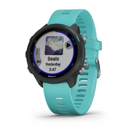 Смарт-часы с GPS Garmin FORERUNNER 245 Music черный с бирюзовым ремешком