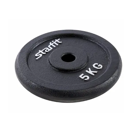 Диск чугунный Starfit BB-204 5 кг, d=26 мм, черный