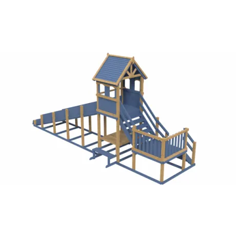 Зимняя деревянная заливная горка "Выше всех" Теремок 2, масло - Фото 4