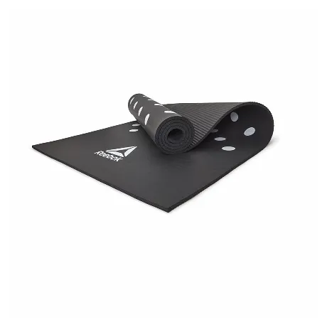 Тренировочный коврик (фитнес-мат) Reebok Белые Пятна, 7 мм, черный RAMT-12235BK - Фото 3