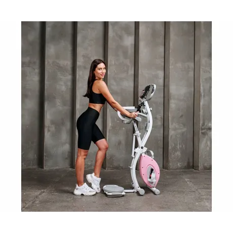 Велотренажер X-Bike DFC DavCreator Max PRO, бело-розовый - Фото 29