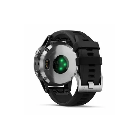 Мультиспортивные часы Garmin FENIX 5 PLUS серебристый с черным ремешком - Фото 5