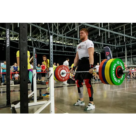 Профессиональные соревновательные каучуковые диски Yousteel 15 кг желтый - Фото 3