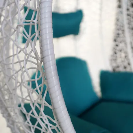 Подвесное кресло KVIMOL KM 0031 большая белая корзина - Фото 4