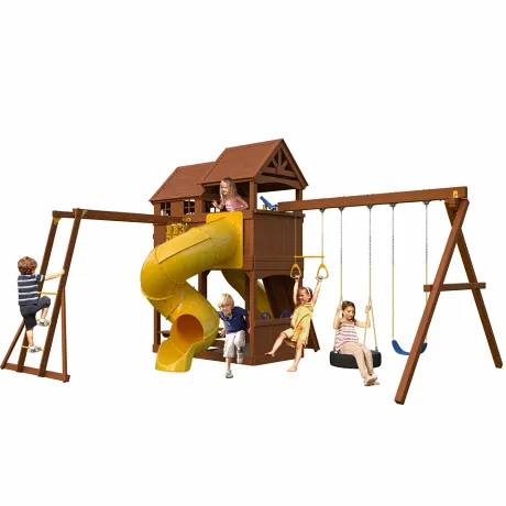 Детская площадка New Sunrise Нью Санрайз с винтовой горкой трубой и рукоходом - Фото 6