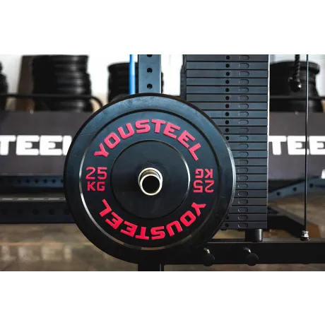Диски для штанги каучуковые бамперные Yousteel черные 25 кг