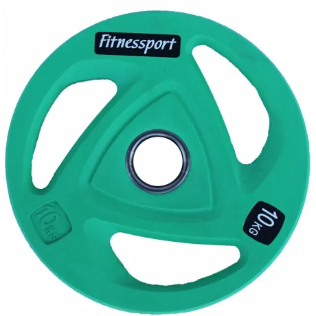 Диск олимпийский обрезиненный цветной Fitnessport RCP20-10 Диск олимпийский обрезиненный цветной Fitnessport RCP20-10