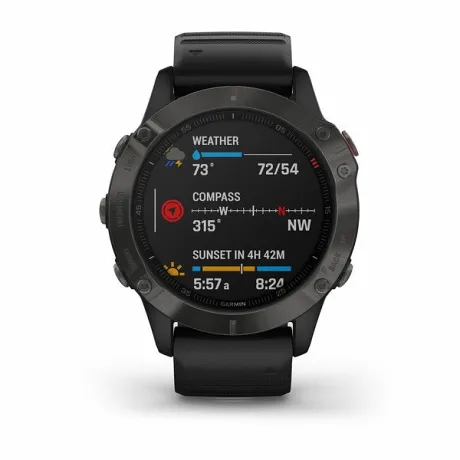 Часы Garmin FENIX 6 Sapphire серый с черным ремешком - Фото 3