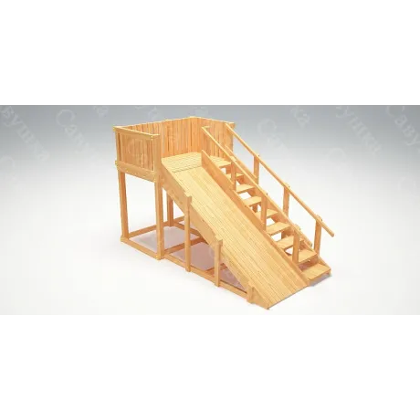 Зимняя деревянная горка Савушка "Зима wood-3"