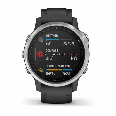 Часы Garmin FENIX 6S серебристый с черным ремешком - Фото 9