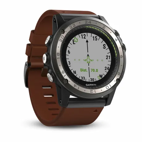 Элитные авиационные часы Garmin D2 Charlie с кожаным ремешком - Фото 5