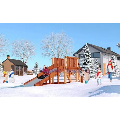 Зимняя деревянная  горка Савушка "Зима-1" Зимняя деревянная  горка Савушка "Зима-1"