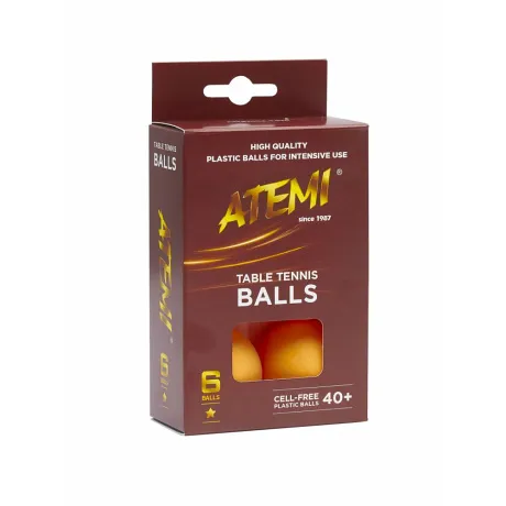 Мячи для настольного тенниса Atemi 1* оранж., 6 шт.