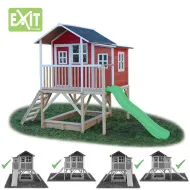 Игровой дом с горкой Exit Toys 550 крaсный