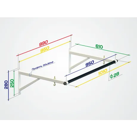 Турник настенный SportElite «Спектр 1» разборный, серый - Фото 3