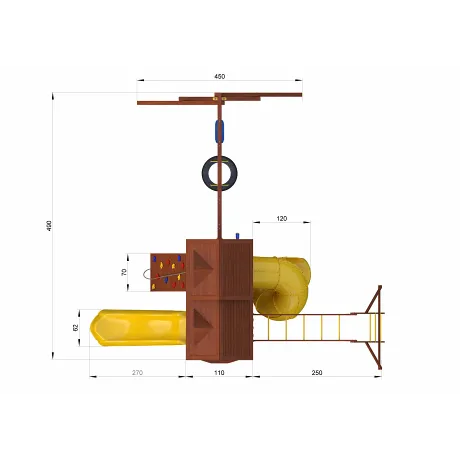 Детская площадка New Sunrise Нью Санрайз с винтовой горкой трубой и рукоходом - Фото 4