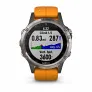 Мультиспортивные часы Garmin FENIX 5 PLUS SAPPHIRE титановый с оранжевым ремешком - Фото 3