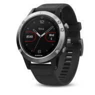 Часы Garmin FENIX 5 серебристые с черным ремешком