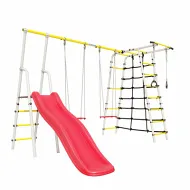 Дачный комплекс Богатырь Плюс 2 + ФАНЕРНЫЕ качели Romana R 103.12.05 (белый/желтый)